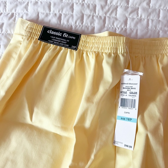 Alfred Dunner Lemon Colored Classic Fit Capri Size 16 Petite - Picture 5 of 5